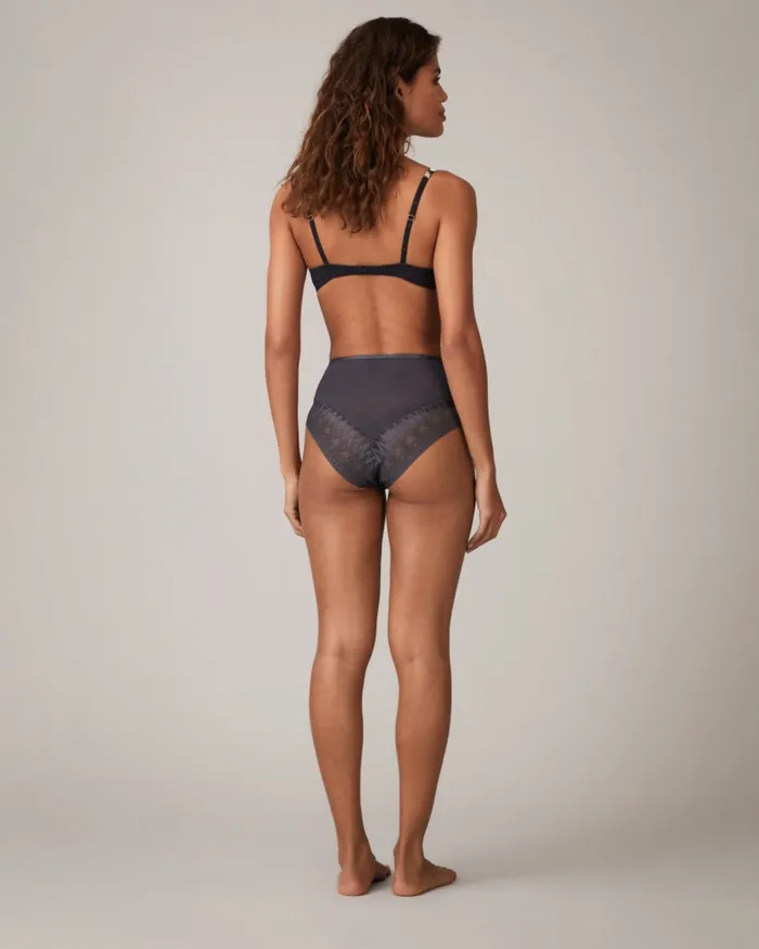 Women CLEYHO 8211 Two Pack Of High Waisted Briefs Charcoal Ted Baker Lingerie and Pyjamas