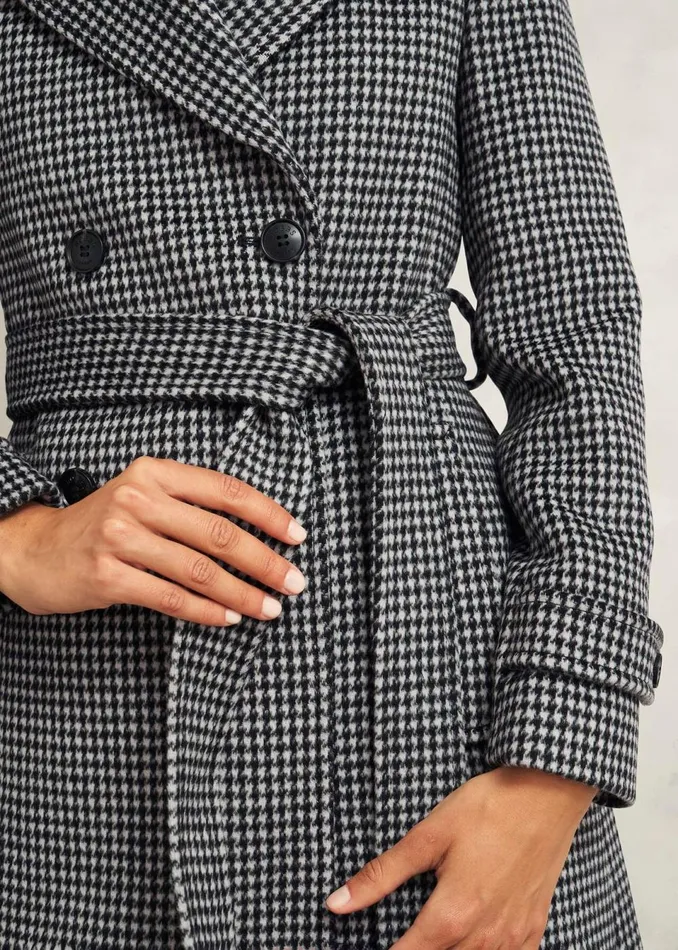 Women Coats and Jackets Hobbs Bromley Coat With Wool Black Multi