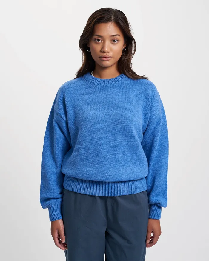 Women Colorfulstandard Oversized Merino Wool Crew 8211 Sahara Camel Knit Sweaters