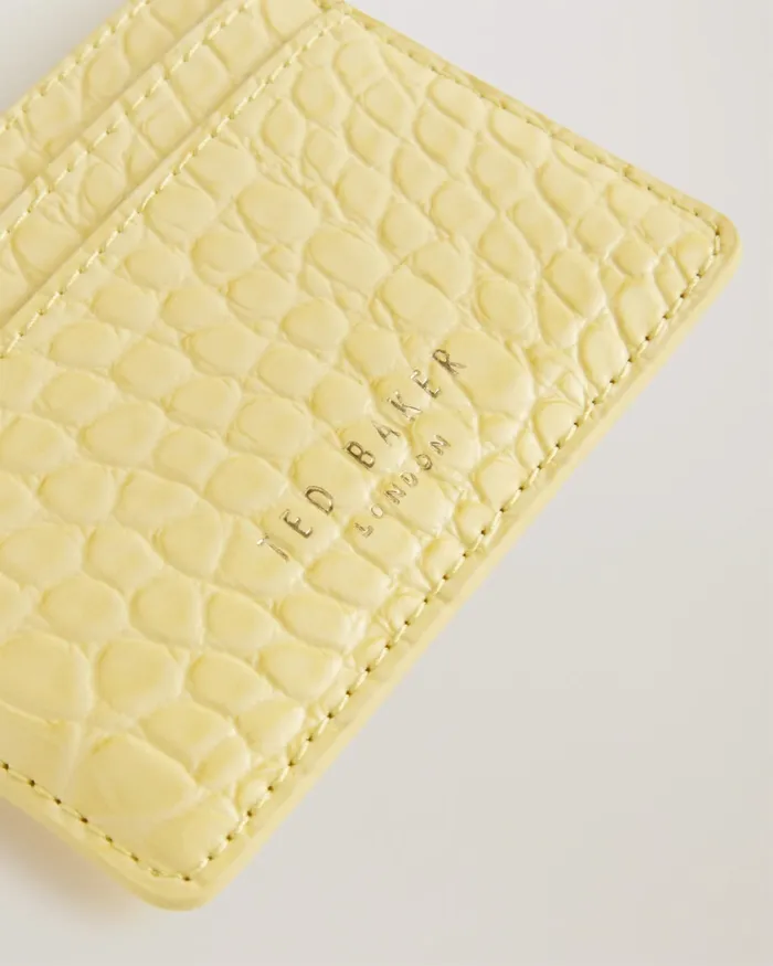 Women COLY 8211 Glossy Croc Effect Card Holder Light Yellow Ted Baker Purses and Cardholders Women COLY 8211 Glossy Croc Effect Card Holder Light Yellow Ted Baker Purses and Cardholders
