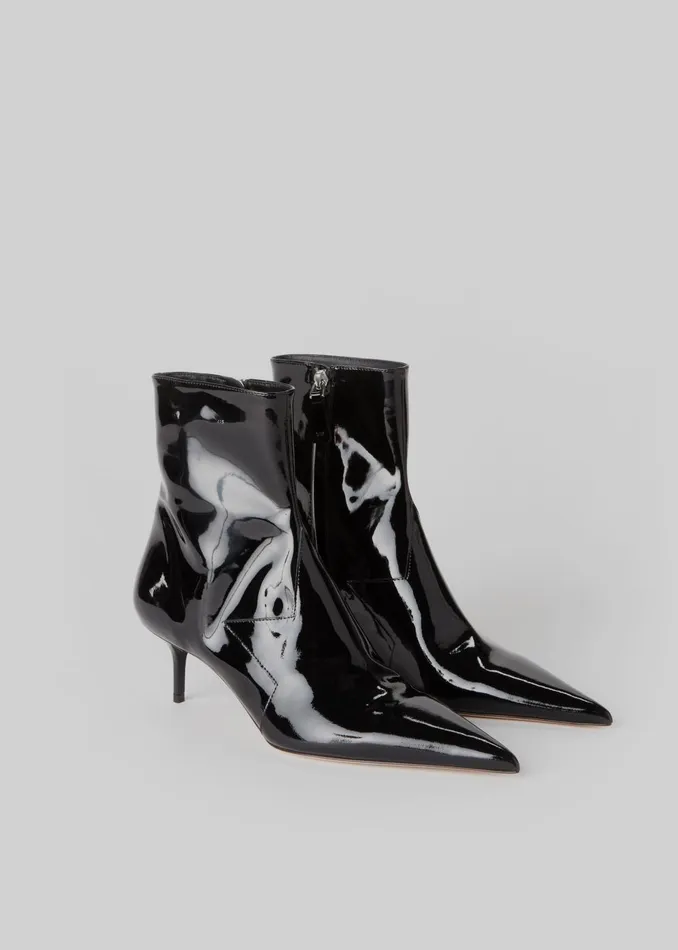 Women Coperni Patent Star CutOut Low Boots 8211 Black The Frankie Shop