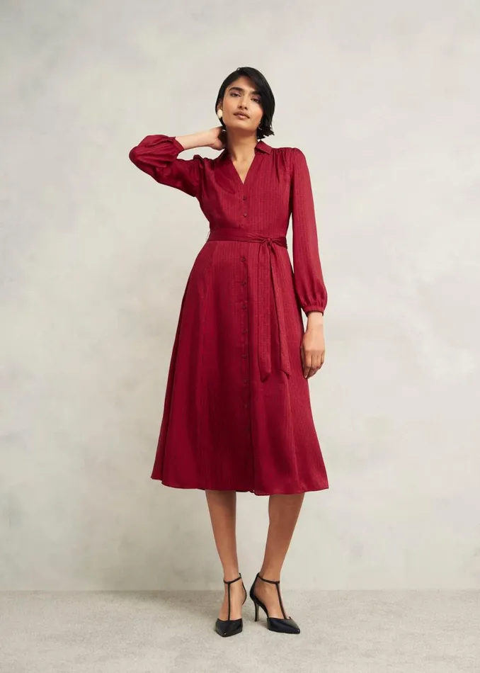 Women Dresses and Jumpsuits Hobbs Yvonne Shirt Dress Red Multi