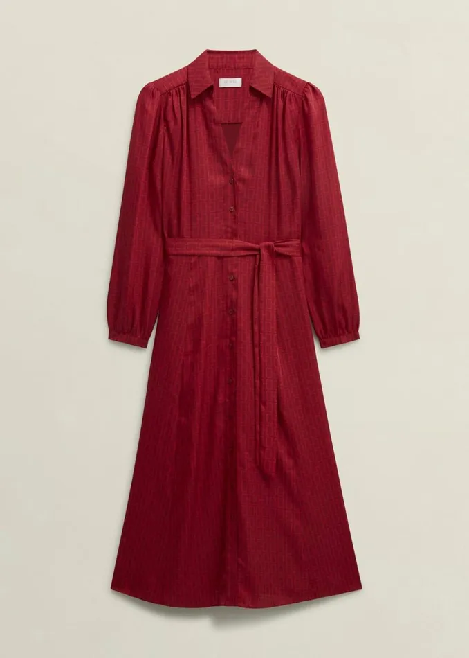 Women Dresses and Jumpsuits Hobbs Yvonne Shirt Dress Red Multi