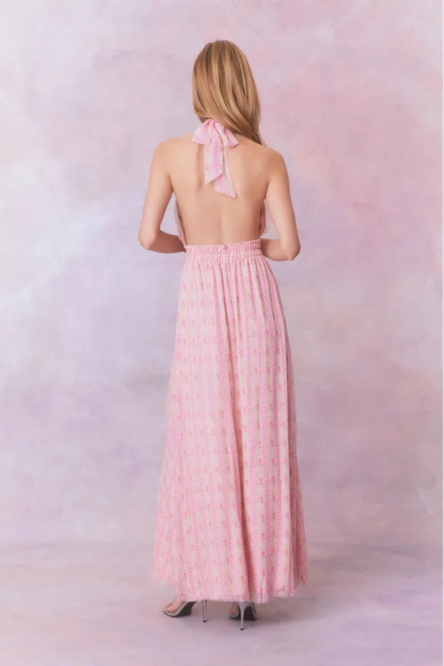 Women Dresses LoveShackFancy Love Fragrance Halter Maxi Dress Strawberry Macaroon Women Dresses LoveShackFancy Love Fragrance Halter Maxi Dress Strawberry Macaroon