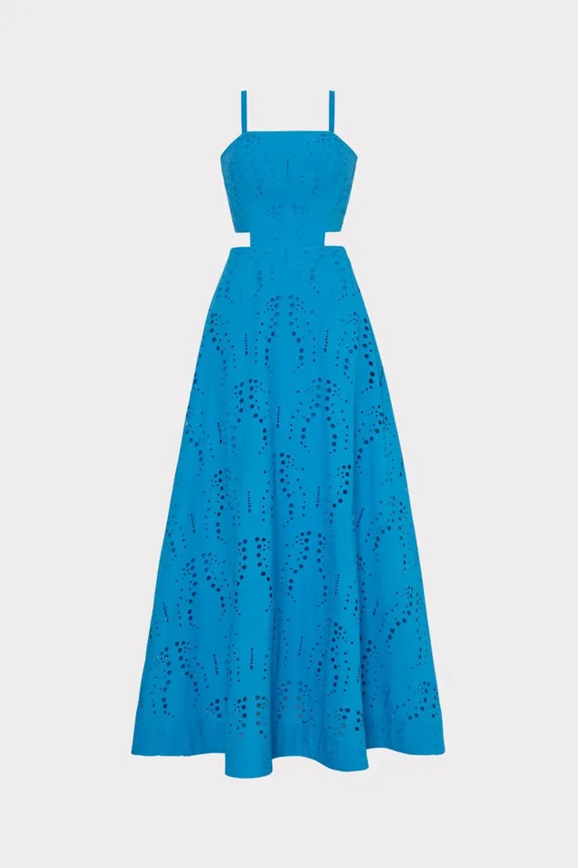 Women Dresses Milly Crosby Butterfly Eyelet Maxi Dress Blue