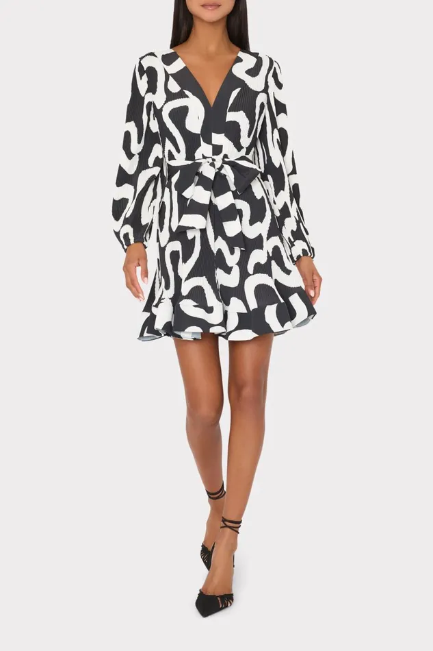 Women Dresses Milly Liv Ink Swirl Pleated Dress Blackwhite Women Dresses Milly Liv Ink Swirl Pleated Dress Blackwhite