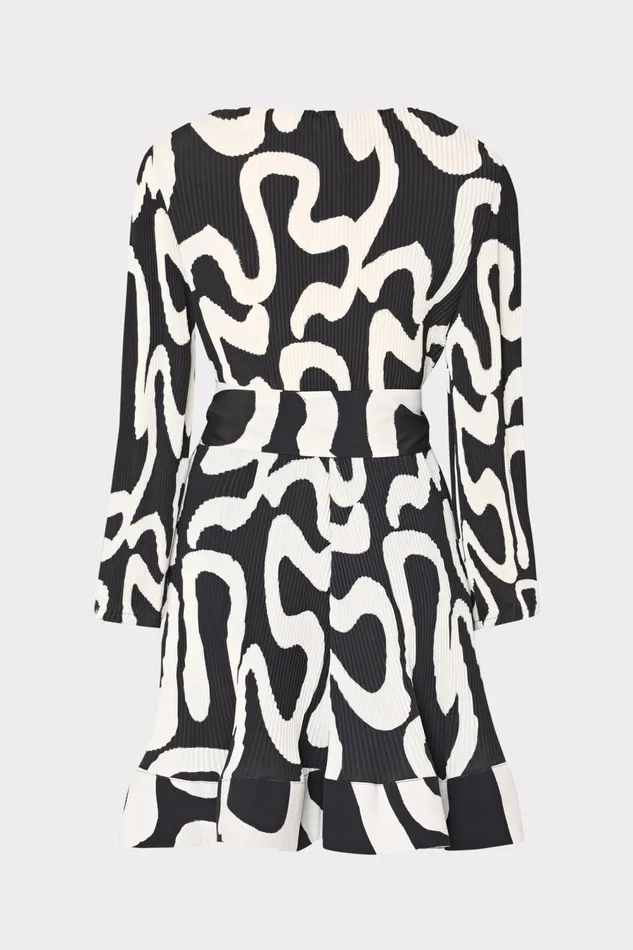 Women Dresses Milly Liv Ink Swirl Pleated Dress Blackwhite Women Dresses Milly Liv Ink Swirl Pleated Dress Blackwhite