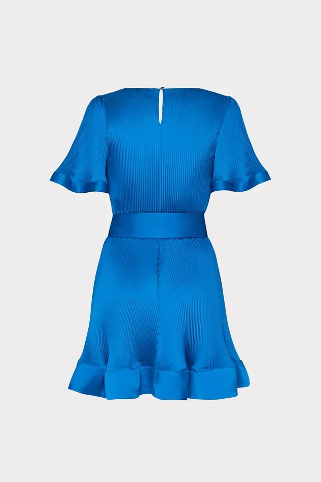Women Dresses Milly Lumi Satin Pleated Dress Blue Women Dresses Milly Lumi Satin Pleated Dress Blue