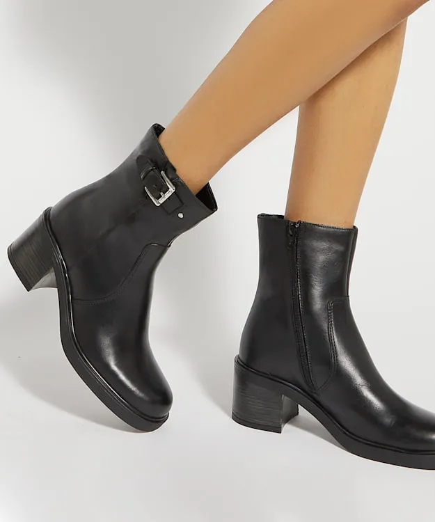 Women Dune London Ankle Boots Chunky Heel Ankle Boot Black