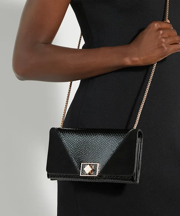Women Dune London Black Handbags Chain Handle Shoulder Bag Black