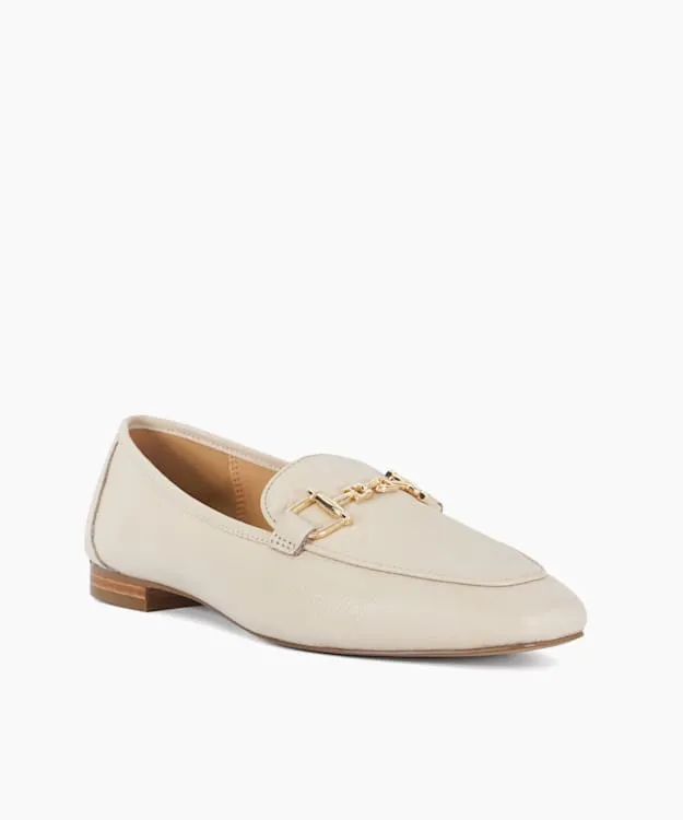 Women Dune London Flat Shoes Snaffle Trim Loafers Neutral