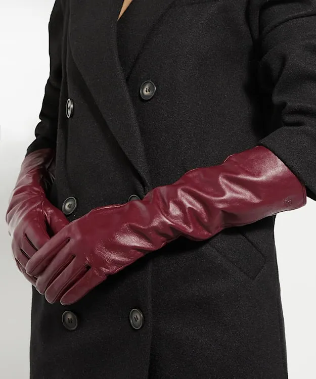 Women Dune London Winter Accessories Leather Gloves Red