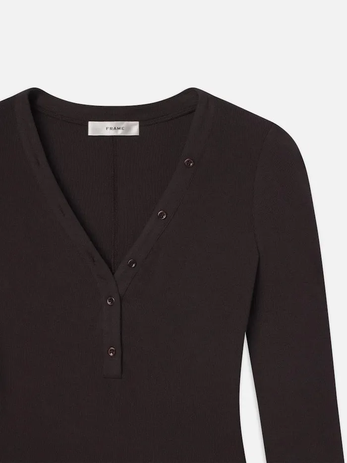 Women FRAME The Alpine Edit Slinky Long Sleeve Rib Henley Women FRAME The Alpine Edit Slinky Long Sleeve Rib Henley