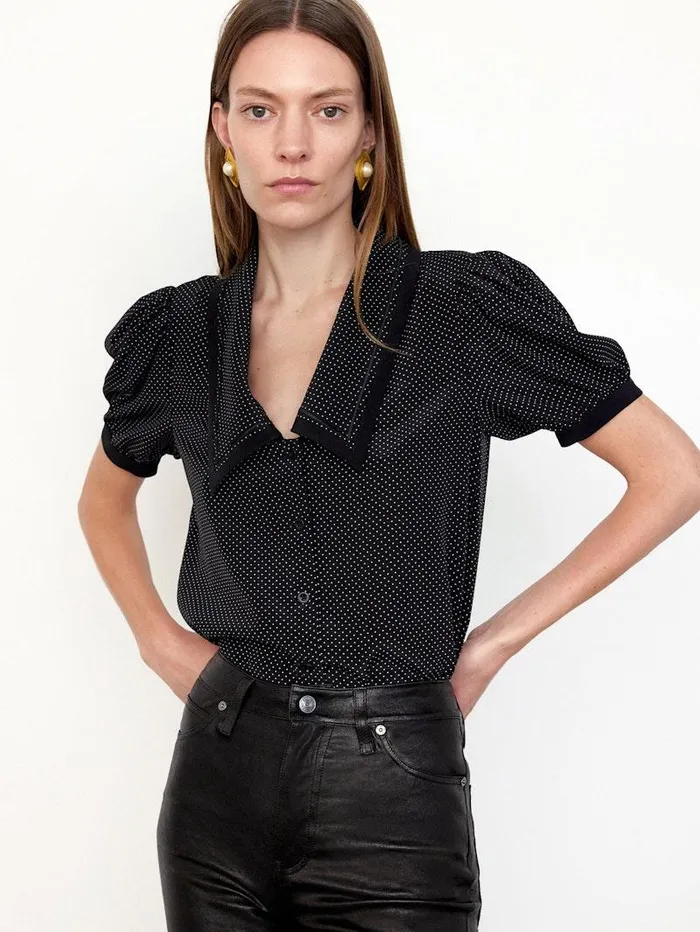 Women FRAME Tops and Blouses The Polka Dot Sailor Blouse