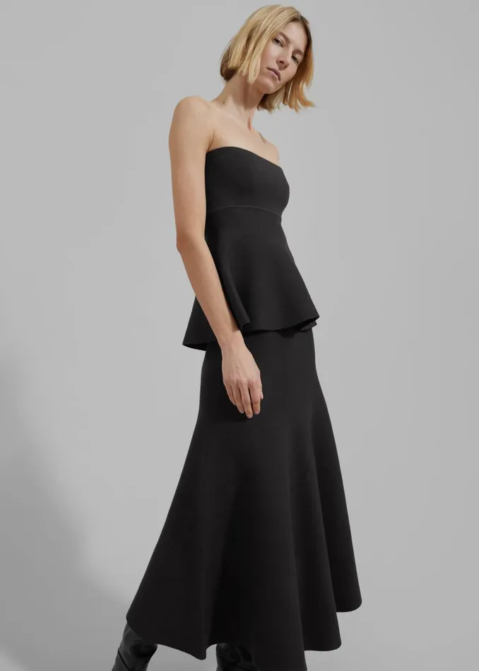 Women Gabrielle Knit Midi Skirt 8211 Black The Frankie Shop Bottoms