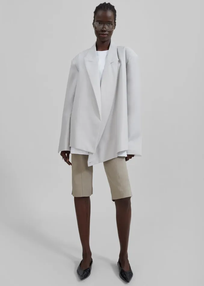 Women Geneva Wrap Blazer 8211 Grey The Frankie Shop Outerwear