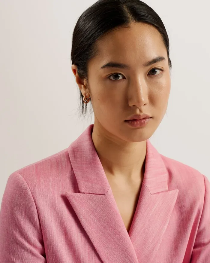 Women HIROKO 8211 Oversized Tailored Wrap Blazer Jacket Pale Pink Ted Baker Coats and Jackets