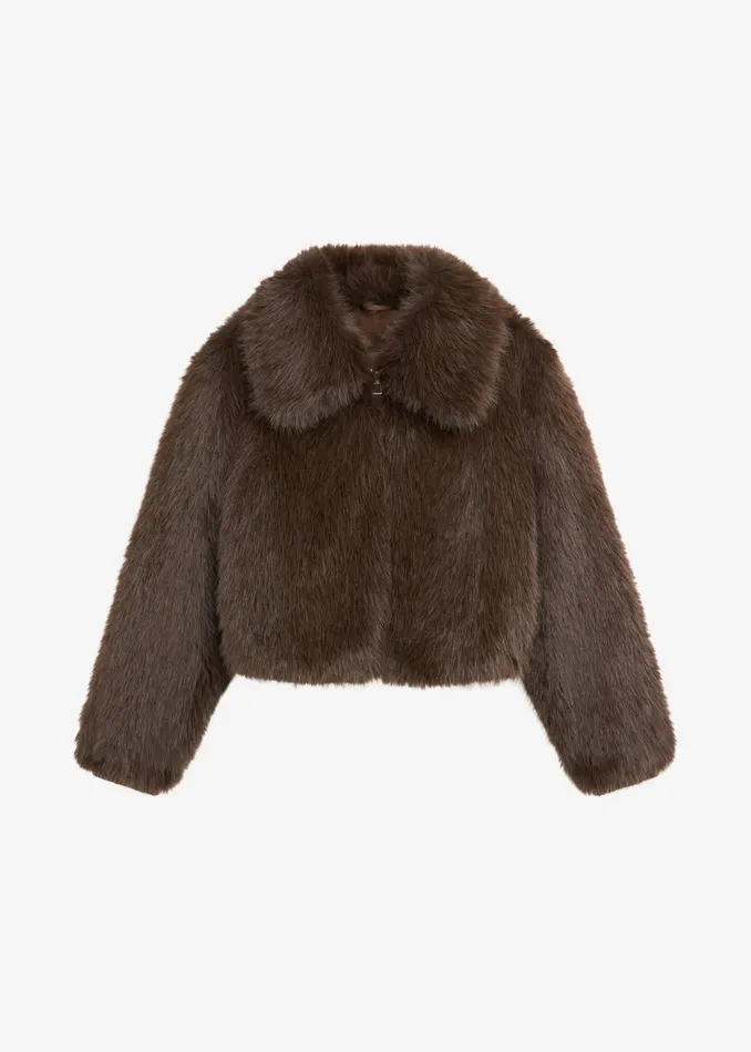 Women Hope Faux Fur Jacket 8211 Brown The Frankie Shop Outerwear