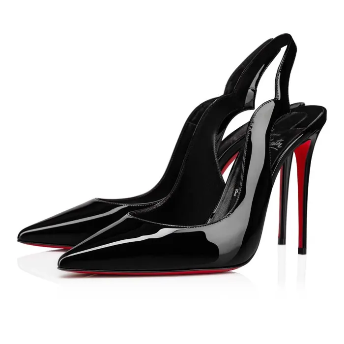 Women Hot Chick Sling 100 Mm Sling Back Pumps 8211 Patent Calf 8211 Black Christian Louboutin Pumps Women Hot Chick Sling 100 Mm Sling Back Pumps 8211 Patent Calf 8211 Black Christian Louboutin Pumps