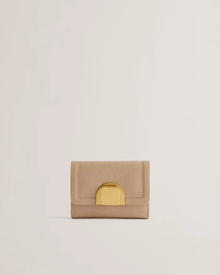 Women IMPERIA 8211 Lock Detail Small Leather Purse Taupe Ted Baker Purses and Cardholders