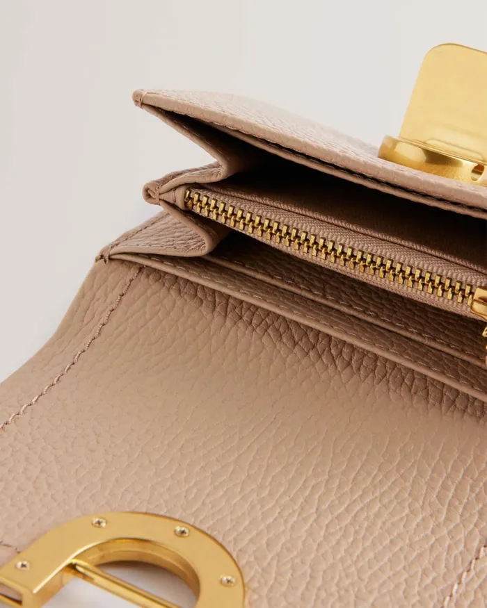 Women IMPERIA 8211 Lock Detail Small Leather Purse Taupe Ted Baker Purses and Cardholders