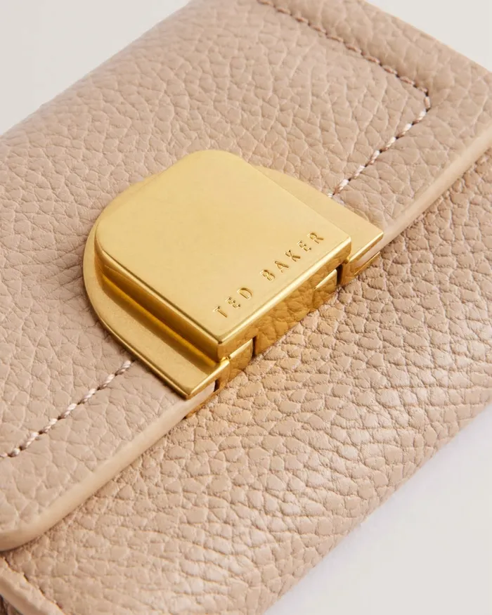 Women IMPERIA 8211 Lock Detail Small Leather Purse Taupe Ted Baker Purses and Cardholders