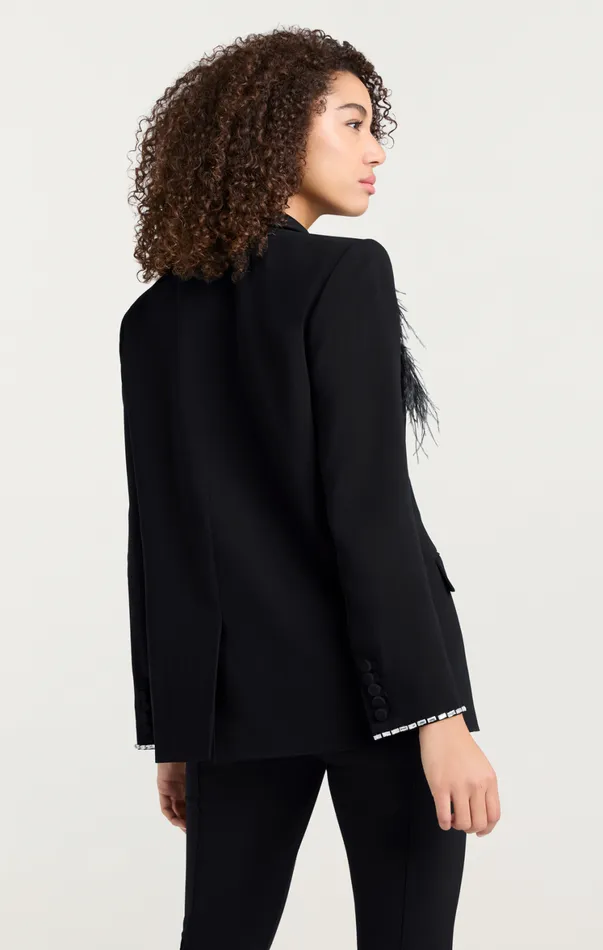 Women Jackets Cinq Sept Feather Bouquet Jamila Blazer Black