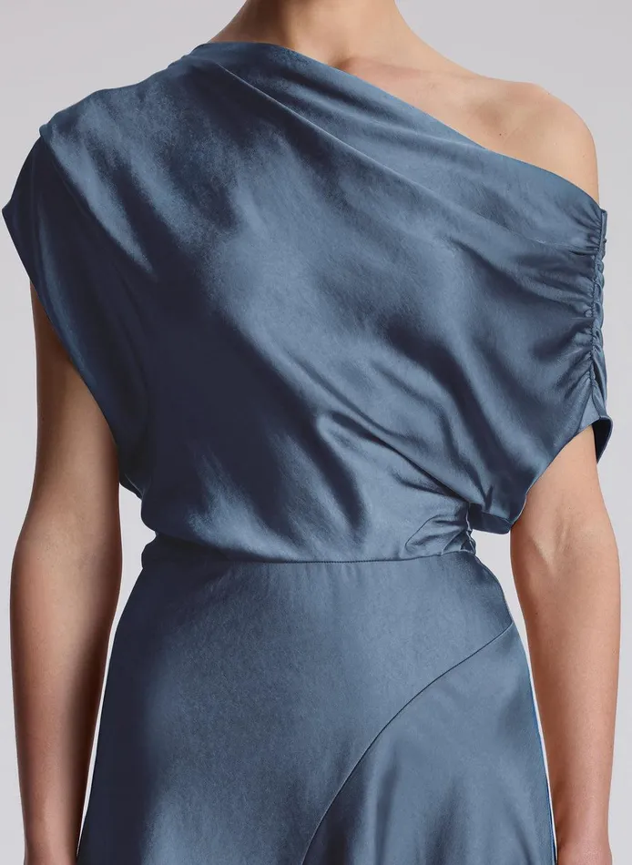 Women Jasmine Satin Midi Dress Kyanite ALC Dresses