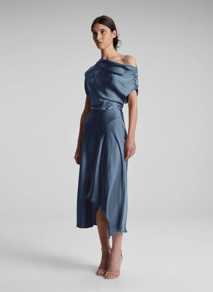 Women Jasmine Satin Midi Dress Kyanite ALC Dresses