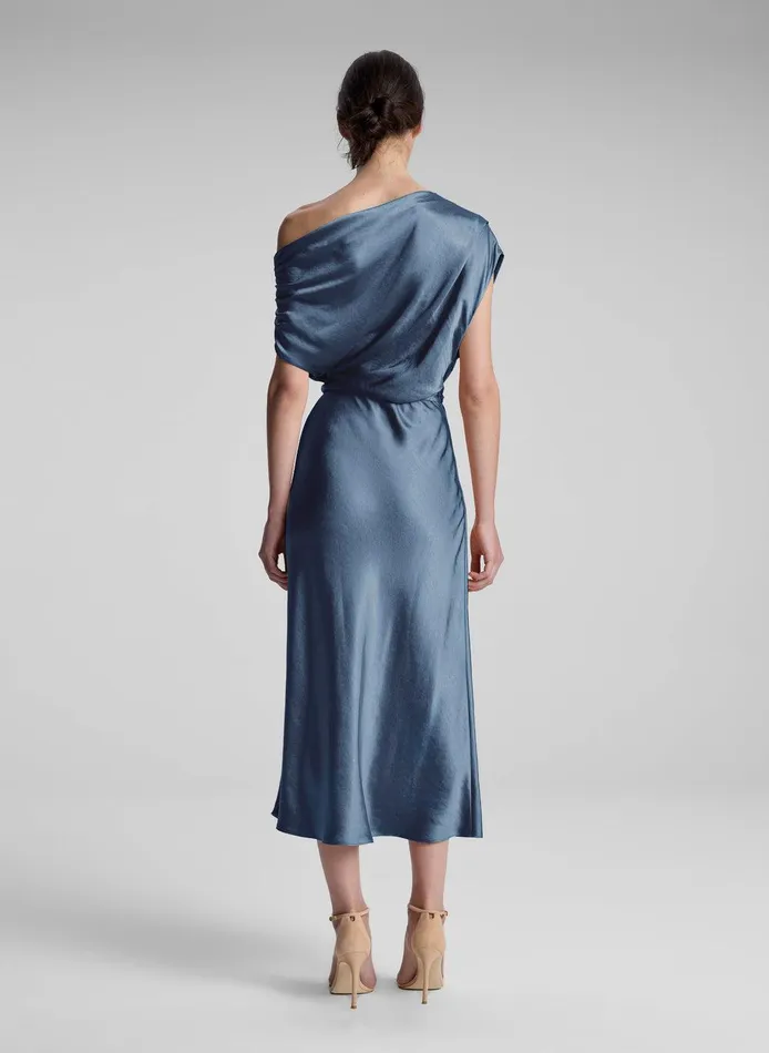 Women Jasmine Satin Midi Dress Kyanite ALC Dresses
