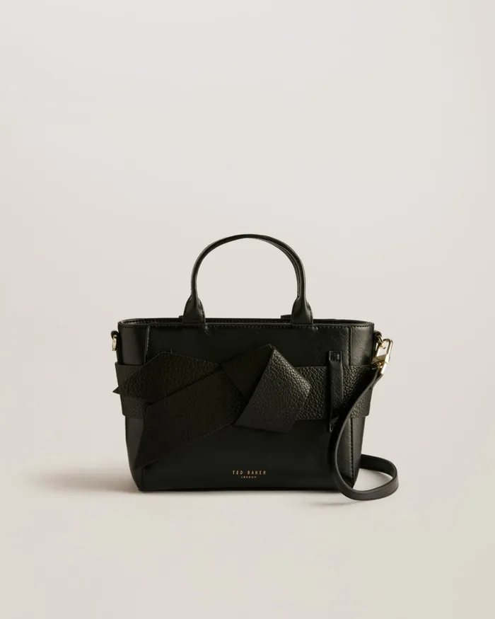Women JIMISIE 8211 Mini Knot Bow Faux Leather Bag Black Ted Baker Tote Bags Women JIMISIE 8211 Mini Knot Bow Faux Leather Bag Black Ted Baker Tote Bags