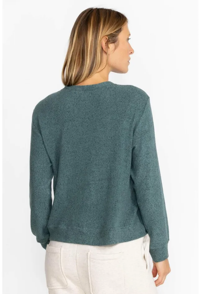 Women Johnny Was Tops Hachi Kangaroo Pocket Pullover North Atlantic