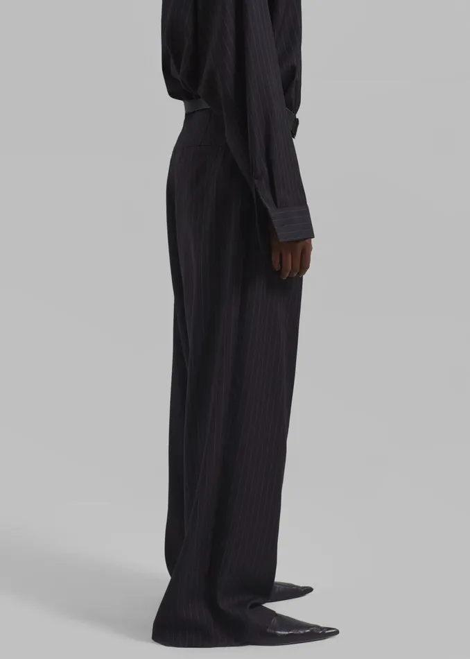Women Kerry Trousers 8211 Black Pinstripe The Frankie Shop Bottoms