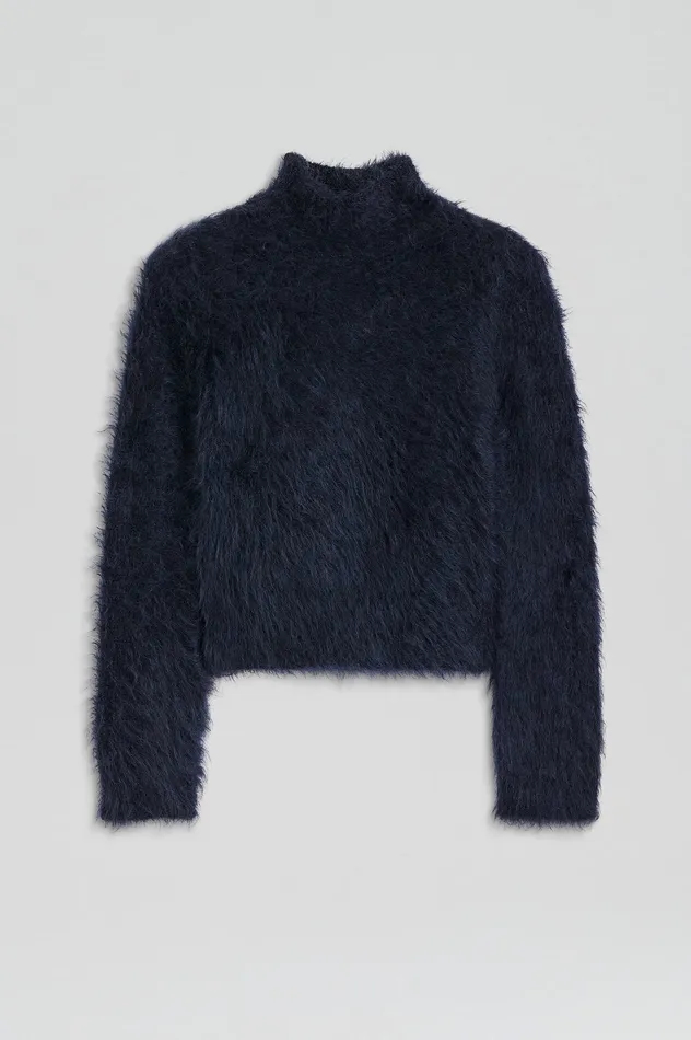 Women Knitwear Scanlan Theodore BRUSHED MOHAIR SLIM SWEATER NAVY Women Knitwear Scanlan Theodore BRUSHED MOHAIR SLIM SWEATER NAVY