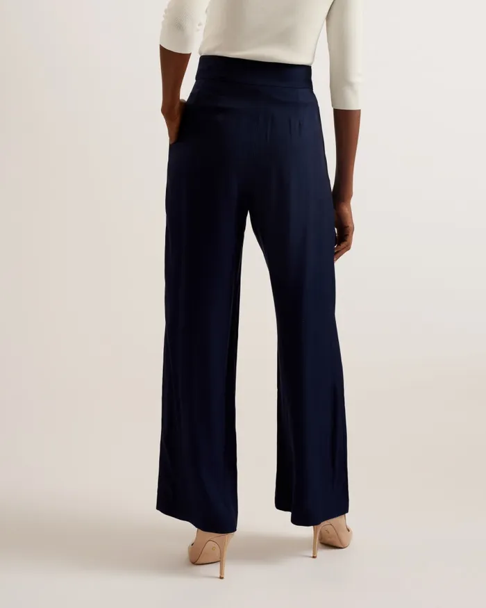 Women KRISSI 8211 Wide Leg Trousers Navy Ted Baker Trousers and Shorts