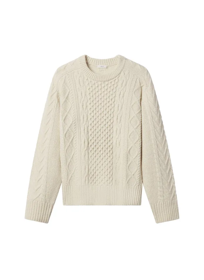 Women Kyra Merino Cable Knit Sweater Off White ALC Knitwear