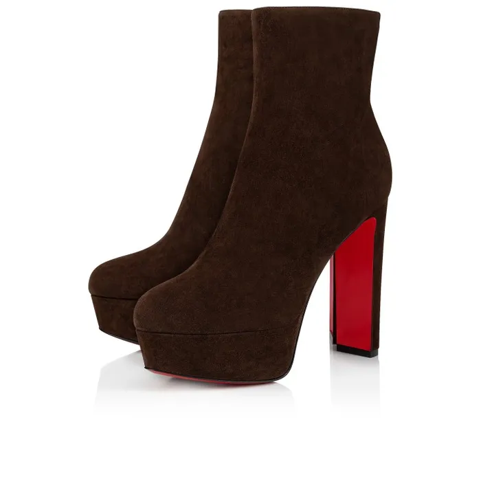 Women Loo Booty 130 Mm Low Boots 8211 Veau Velours 8211 Cosme Christian Louboutin Boots Women Loo Booty 130 Mm Low Boots 8211 Veau Velours 8211 Cosme Christian Louboutin Boots