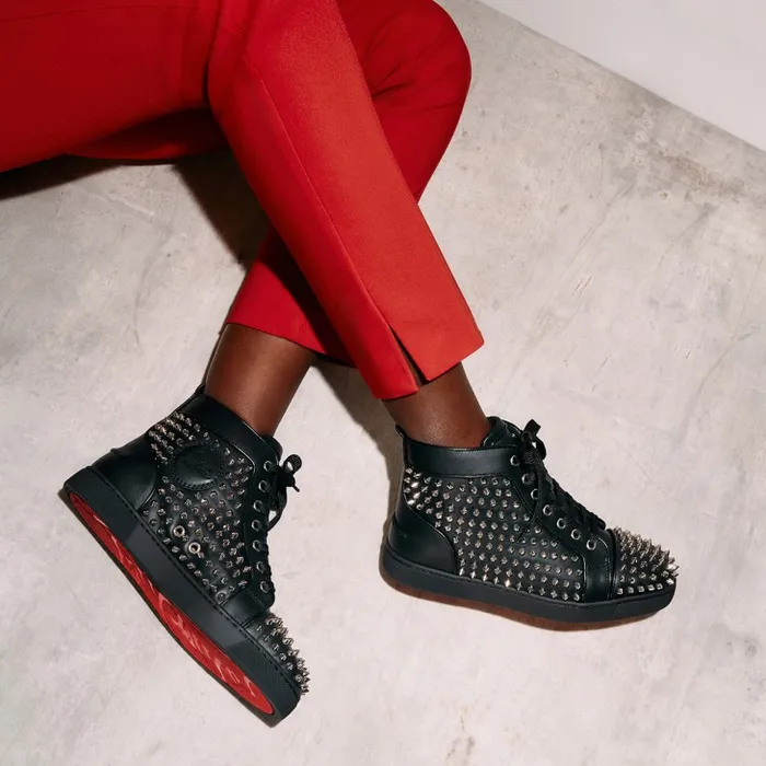 Women Louis Night Spikes HighTop Sneakers 8211 Calf Leather Nappa Leather And Spikes 8211 Black Christian Louboutin Sneakers Women Louis Night Spikes HighTop Sneakers 8211 Calf Leather Nappa Leather And Spikes 8211 Black Christian Louboutin Sneakers