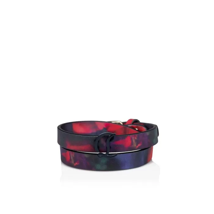 WomenMen CL Logo Double Bracelet 8211 Soft Roses Printed Calf Leather 8211 Multicolor Christian Louboutin Bracelets WomenMen CL Logo Double Bracelet 8211 Soft Roses Printed Calf Leather 8211 Multicolor Christian Louboutin Bracelets