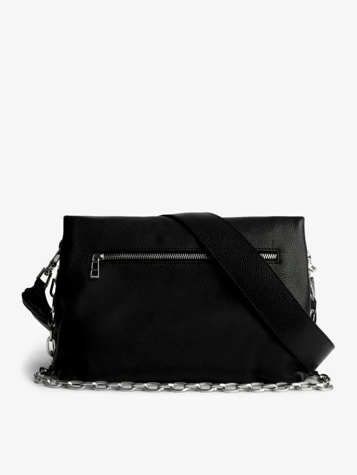 WomenMen Zadig and Voltaire Shoulder Bags Swing Your Wings Rocky Bag Noir Silver