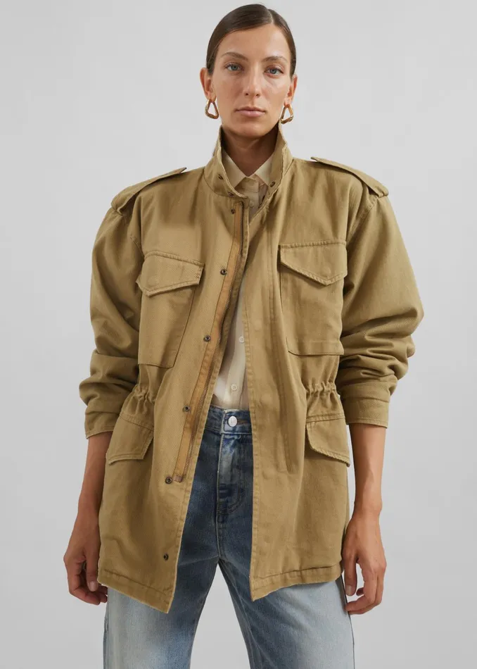 Women Merano Cargo Jacket 8211 Beige The Frankie Shop Outerwear