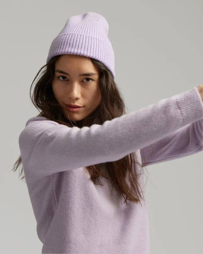 Women Merino Wool Beanie Faded Pink Colorful Standard Beanies