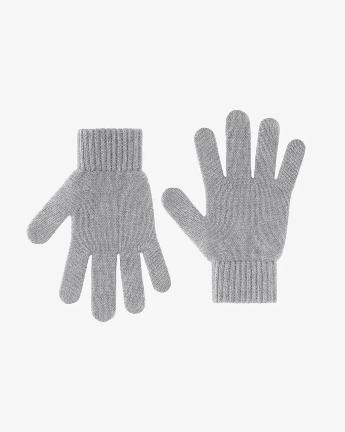Women Merino Wool Gloves Heather Grey Colorful Standard Gloves