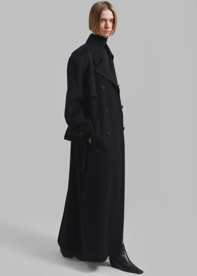 Women Nikola Padded Trench Coat 8211 Black The Frankie Shop Outerwear