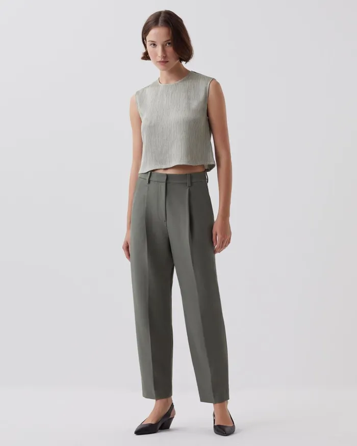 Women Peggy 8211 Carrot Trousers Basil Dark Green Comptoir Des Cotonniers Trousers
