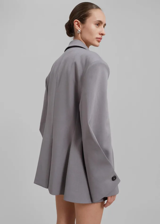 Women Pia Boxy Blazer 8211 Grey The Frankie Shop Outerwear