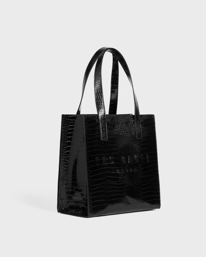 Women REPTCON 8211 Croc Detail Small Icon Bag Black Ted Baker Tote Bags Women REPTCON 8211 Croc Detail Small Icon Bag Black Ted Baker Tote Bags