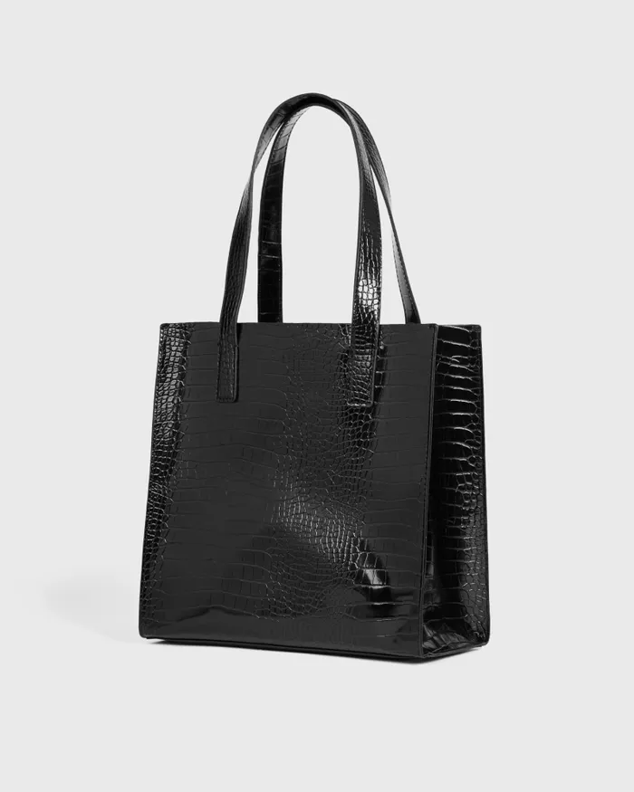 Women REPTCON 8211 Croc Detail Small Icon Bag Black Ted Baker Tote Bags Women REPTCON 8211 Croc Detail Small Icon Bag Black Ted Baker Tote Bags