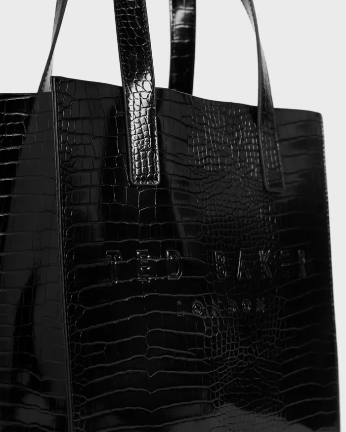 Women REPTCON 8211 Croc Detail Small Icon Bag Black Ted Baker Tote Bags Women REPTCON 8211 Croc Detail Small Icon Bag Black Ted Baker Tote Bags