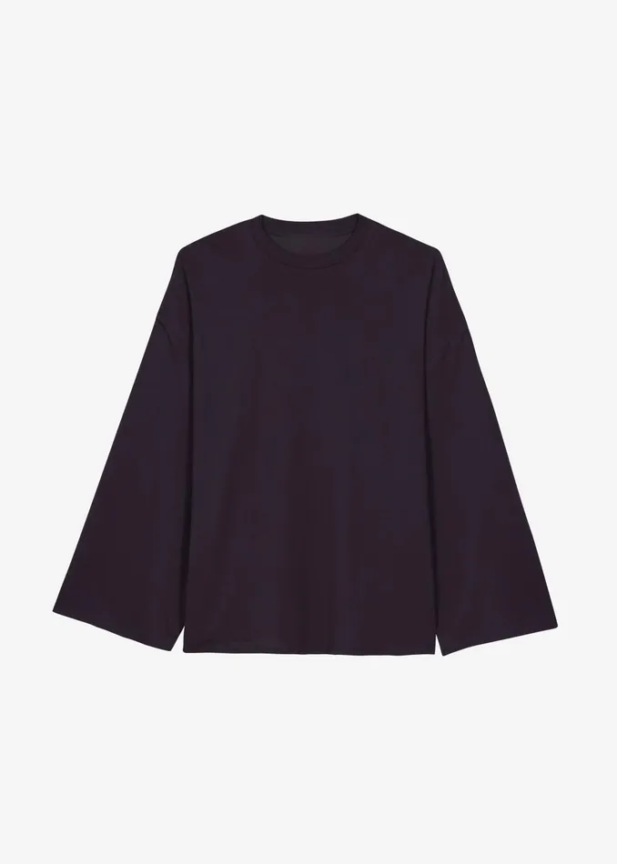 Women Rio Oversized Sleeve Tee 8211 Dark Plum The Frankie Shop Tops